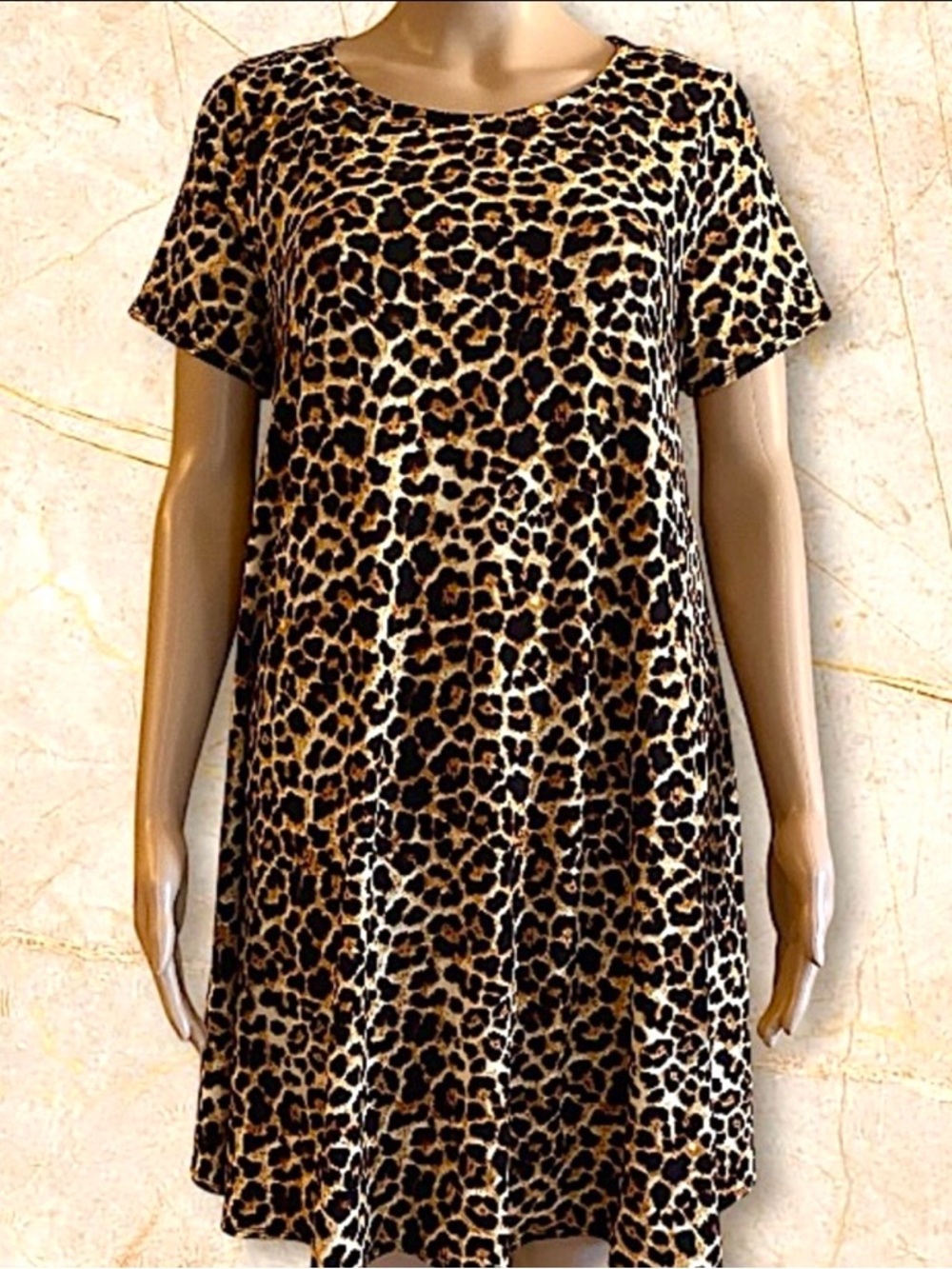 Sunday Morning leopard print swing dress Sz.M